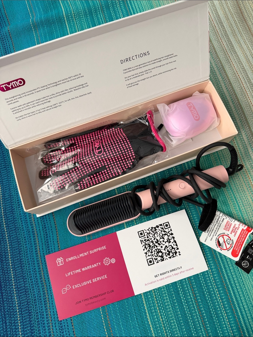 TYMO Ring Hair Straightener Brush – Hair Straightening Iron with Built-in Comb